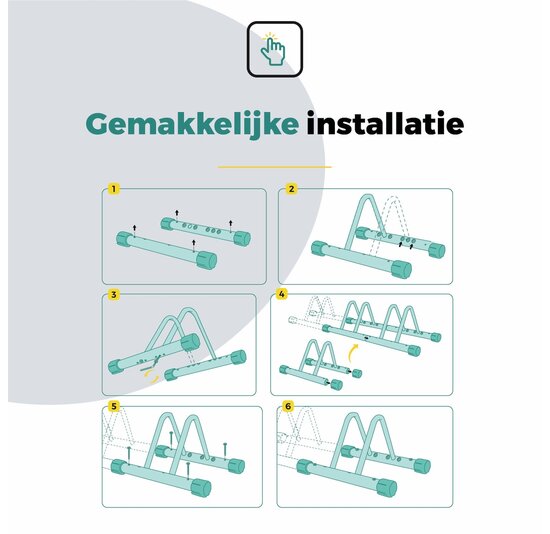 Voltano Fietsenrek 1 Fiets - Zwart - Fietsstandaard