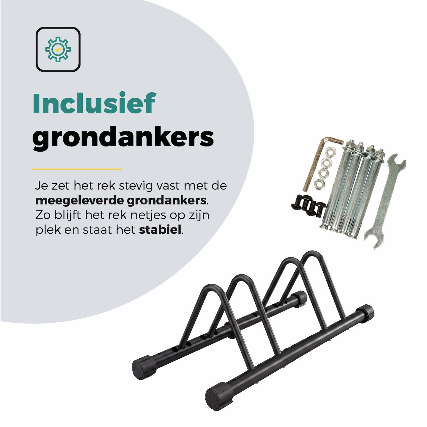 Voltano Fietsenrek 2 Fietsen - Zwart - Fietsenstandaard
