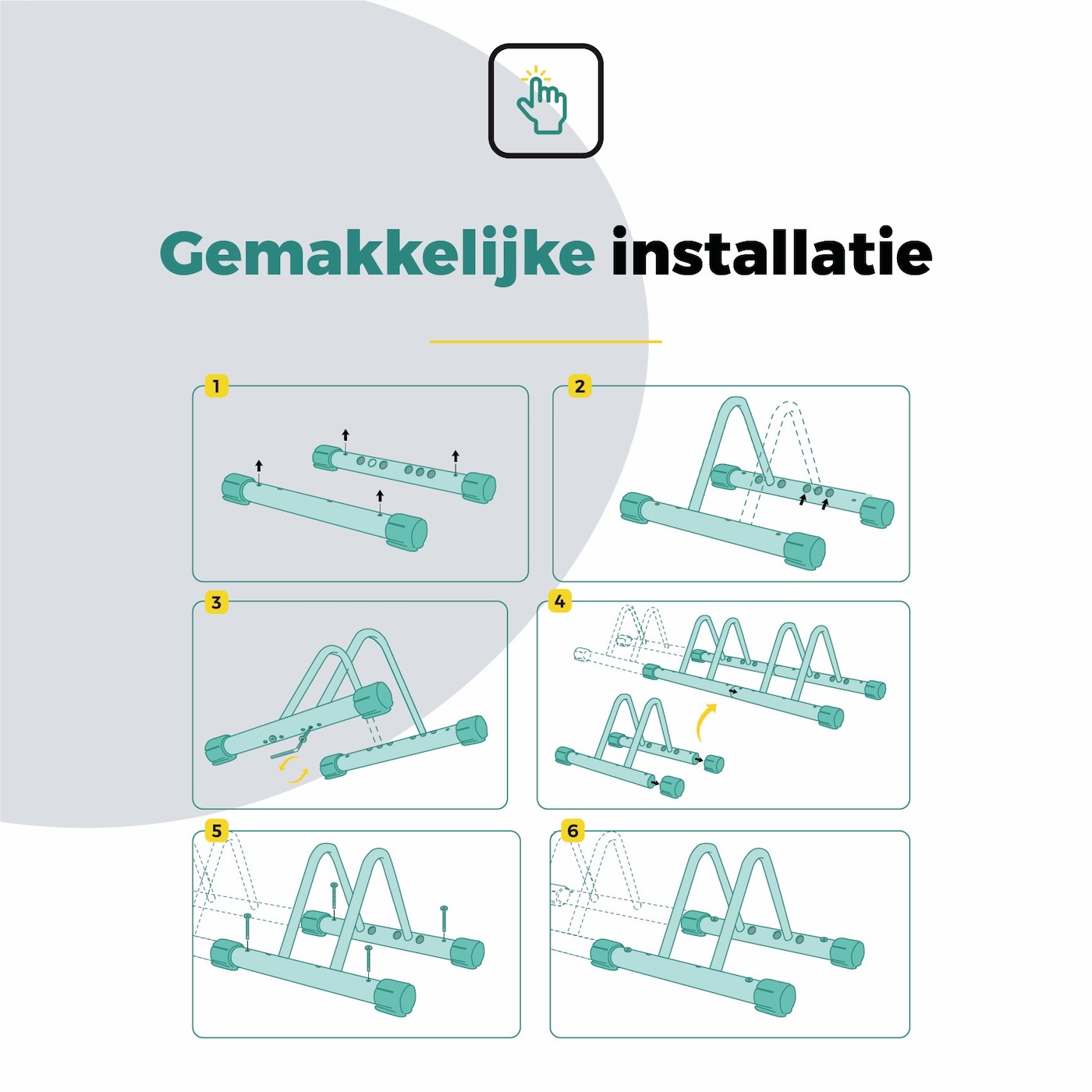 Voltano Fietsenrek 2 Fietsen - Zwart - Fietsenstandaard
