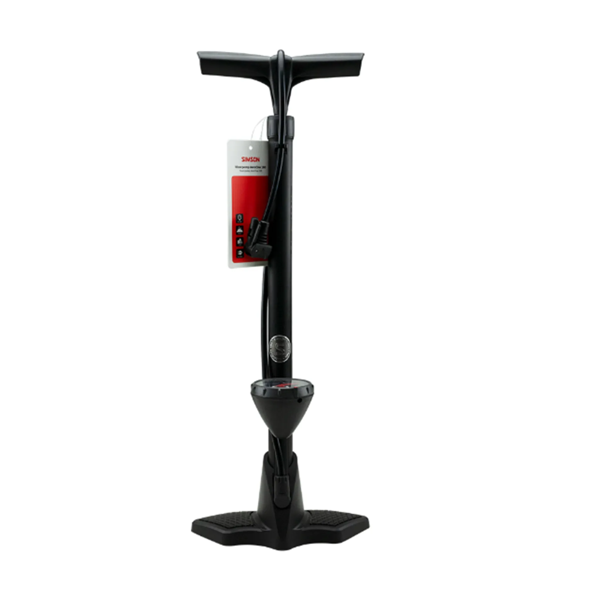 Simson AeroOne 160 Fietspomp - Met Manometer - Zwart