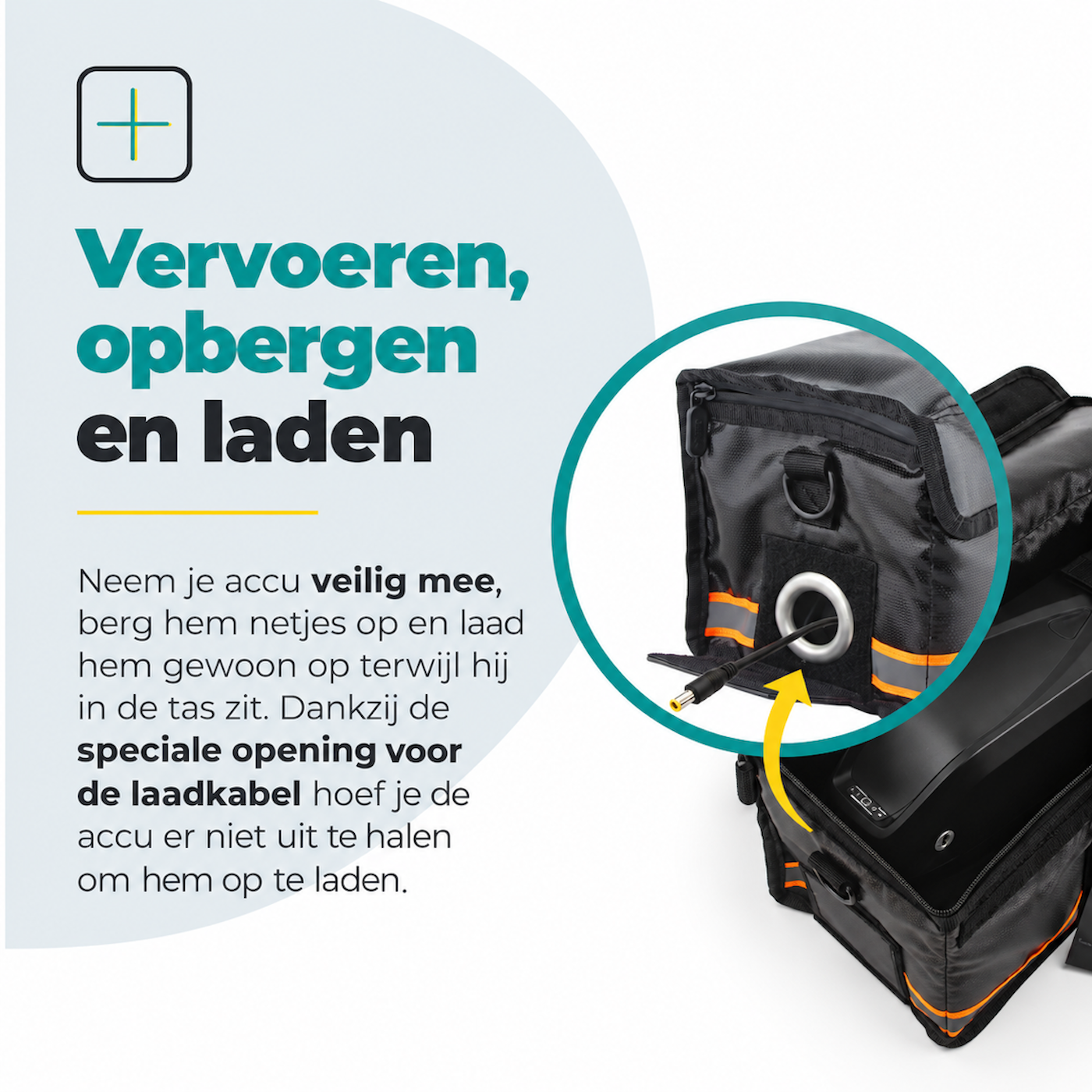 Voltano E-bike Accutas - Zwart - 12,5 Liter - Met Schouderband