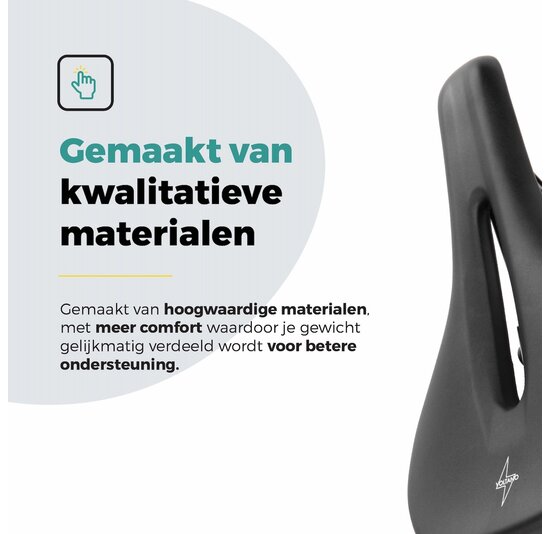 Voltano E-bike Pro Fietszadel 2.0 Middel - Zwart - Dames - Met Zadelstrop
