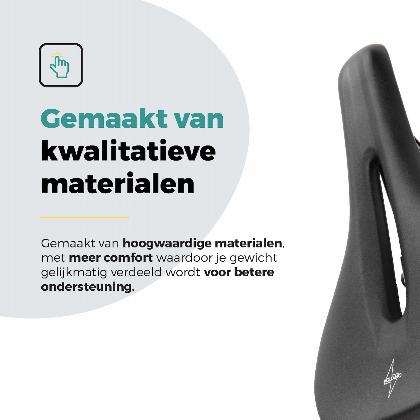 Voltano E-bike Pro Fietszadel 2.0 Middel - Zwart - Dames - Met Zadelstrop