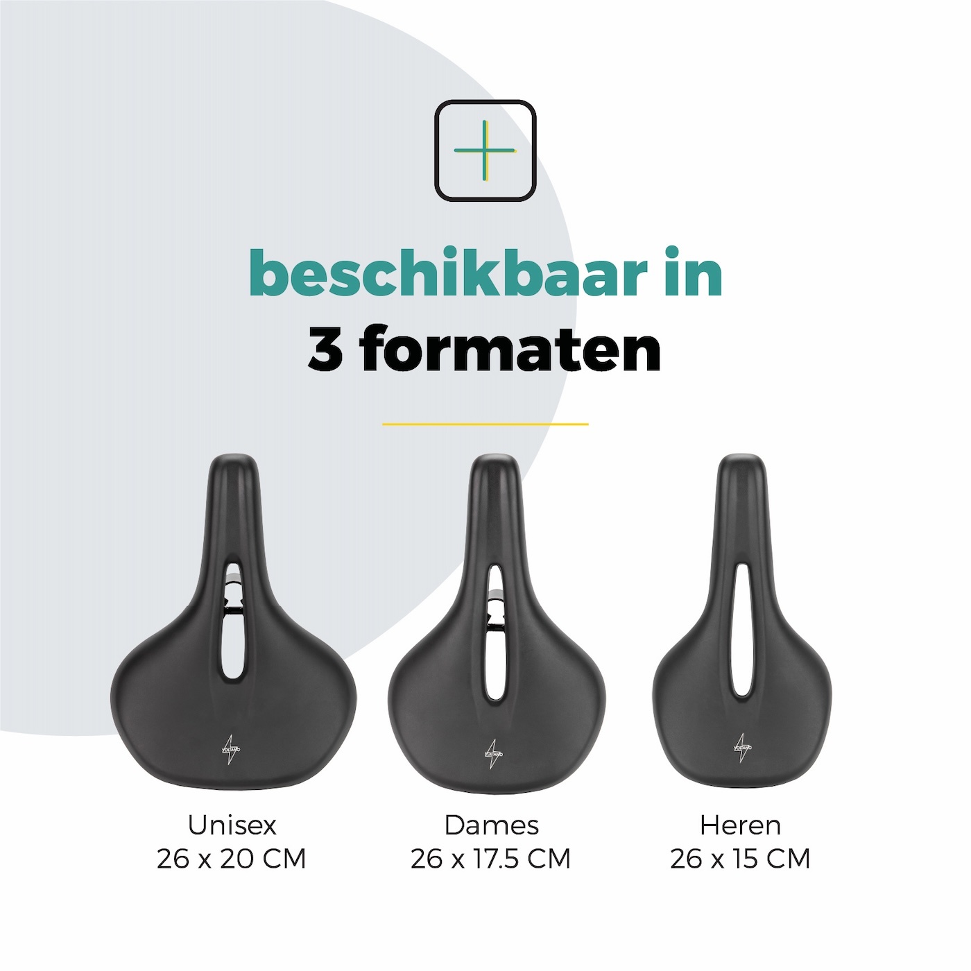 Voltano E-bike Pro Fietszadel 2.0 Middel - Zwart - Dames - Met Zadelstrop
