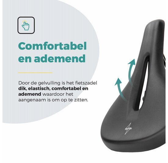 Voltano E-bike Pro Fietszadel 2.0 Middel - Zwart - Dames - Met Zadelstrop
