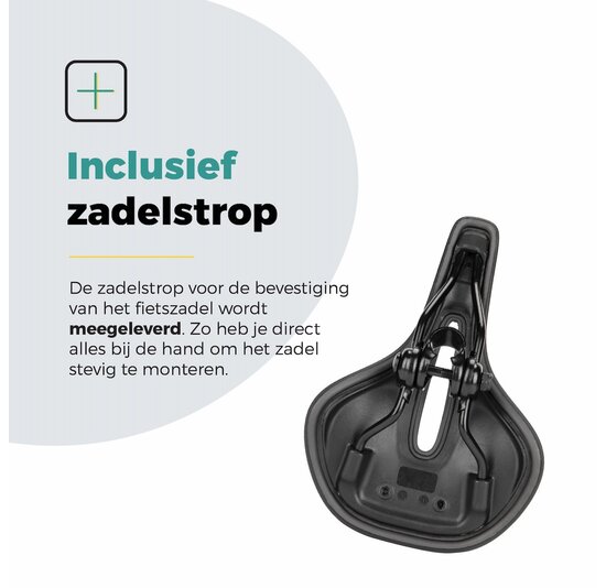Voltano E-bike Pro Fietszadel 2.0 Middel - Zwart - Dames - Met Zadelstrop