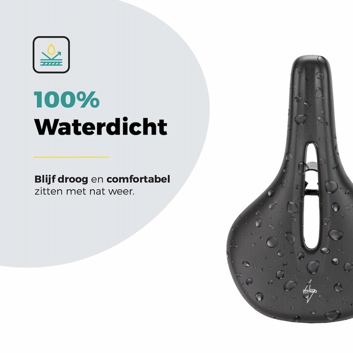 Voltano E-bike Pro Fietszadel 2.0 Middel - Zwart - Dames - Met Zadelstrop