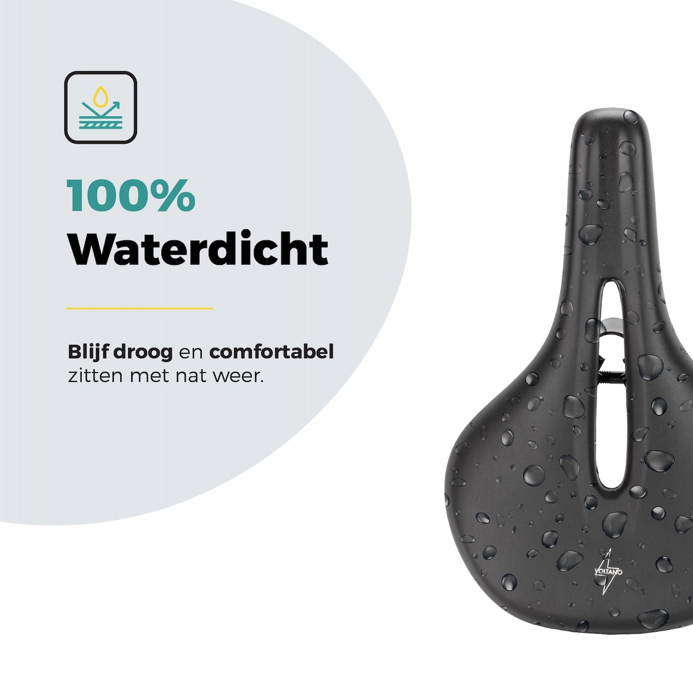 Voltano E-bike Pro Fietszadel 2.0 Middel - Zwart - Dames - Met Zadelstrop