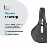 Voltano E-bike Pro Fietszadel 2.0 Middel - Zwart - Dames - Met Zadelstrop