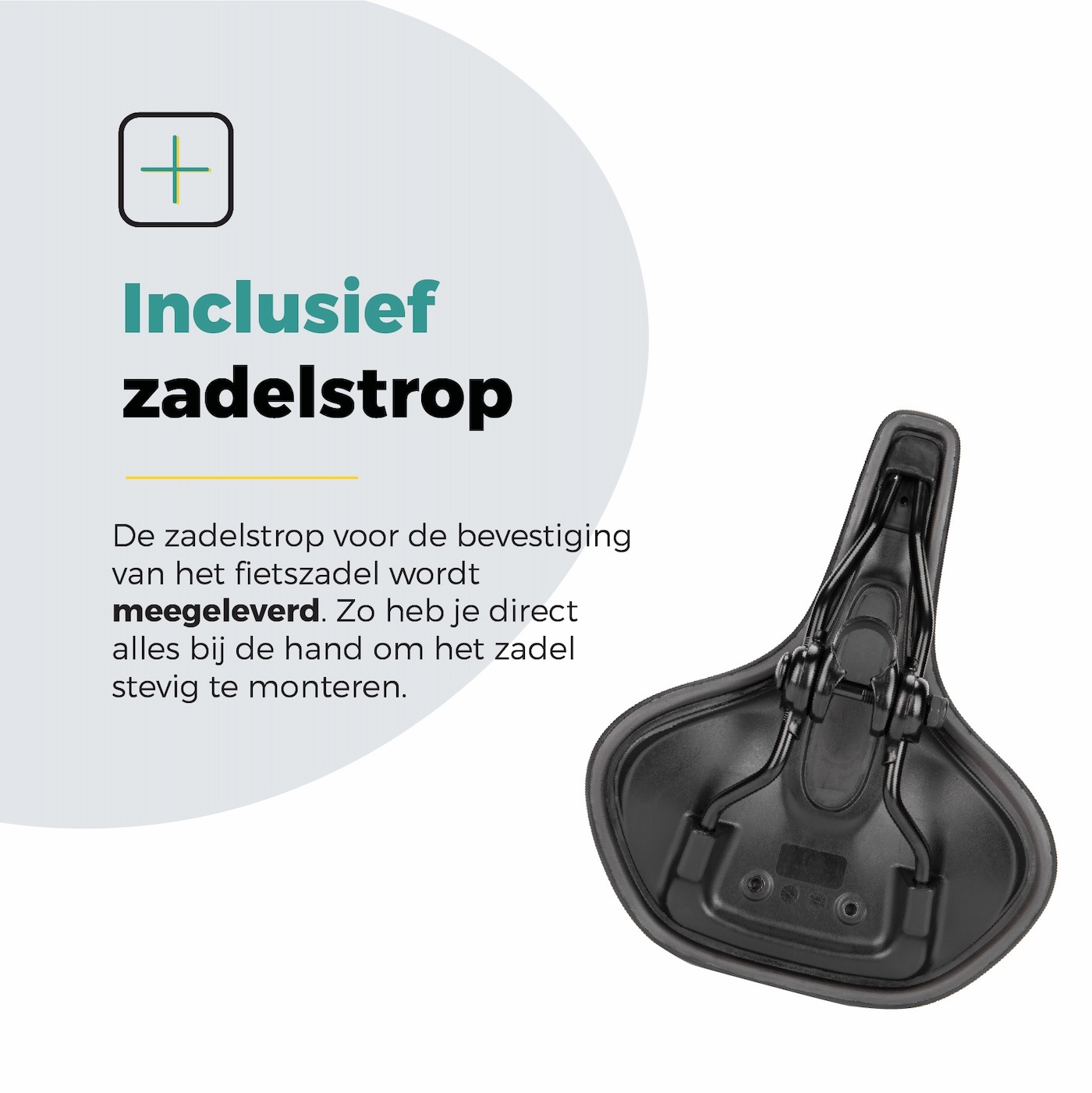 Voltano E-bike City Fietszadel 3.0 Breed - Zwart - Unisex - Met Zadelstrop