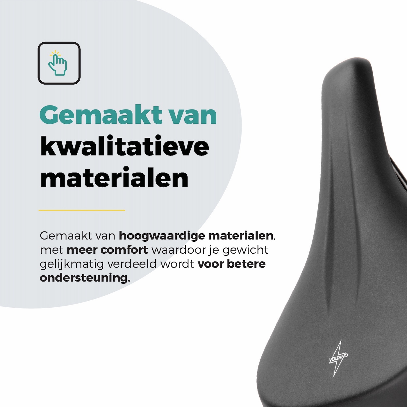 Voltano E-bike City Fietszadel 2.0 Middel - Zwart - Dames - Met Zadelstrop