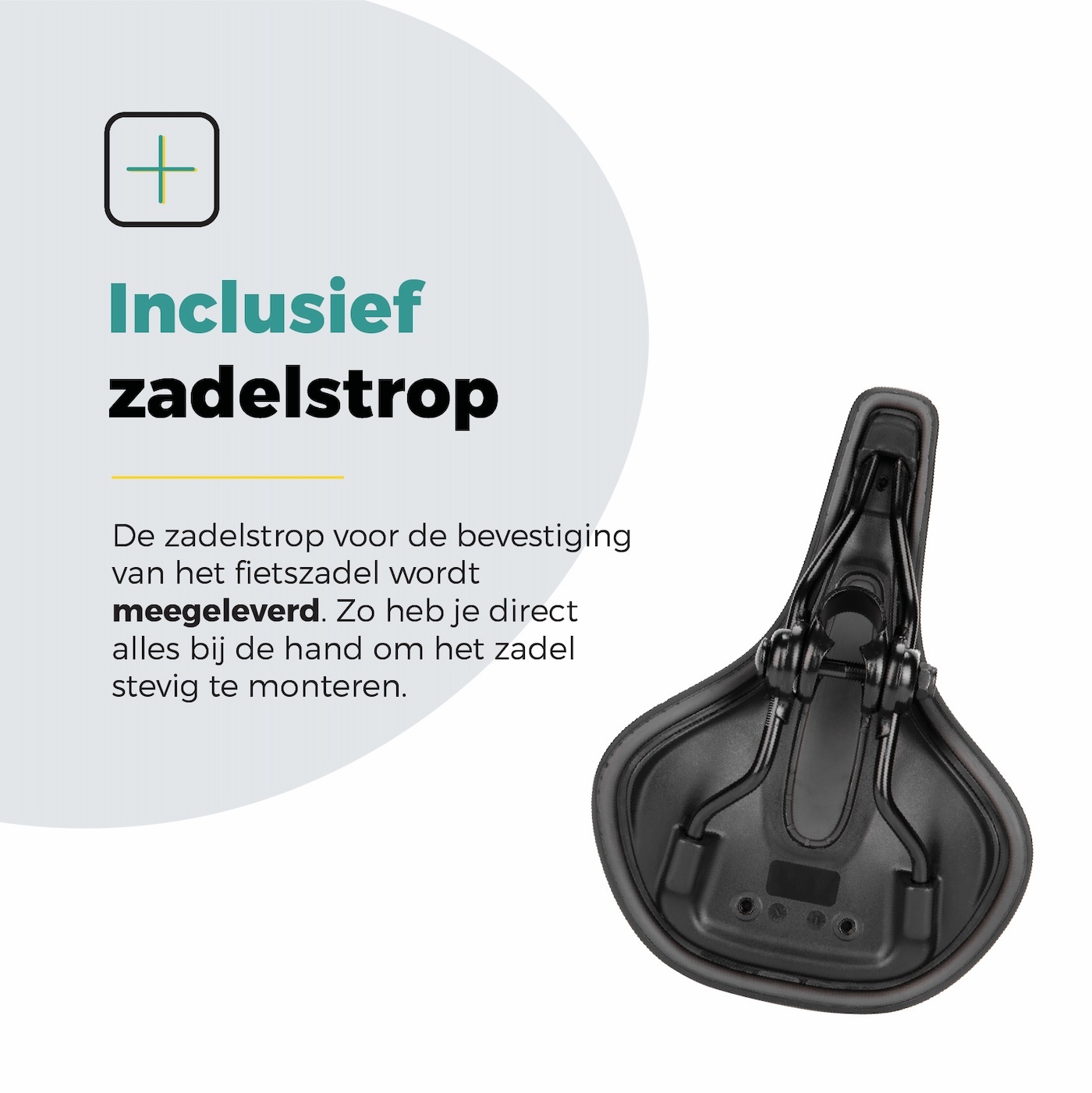Voltano E-bike City Fietszadel 2.0 Middel - Zwart - Dames - Met Zadelstrop