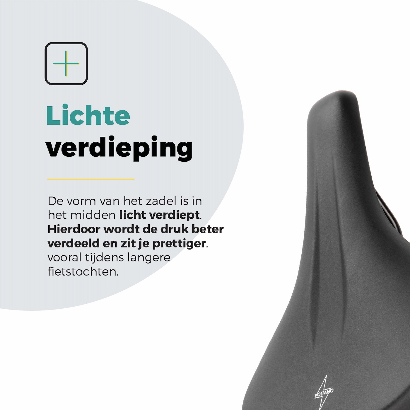 Voltano E-bike City Fietszadel 2.0 Middel - Zwart - Dames - Met Zadelstrop