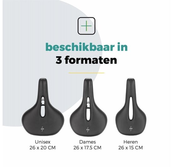 Voltano E-bike Pro Fietszadel 1.0 Trekking Smal - Zwart - Heren