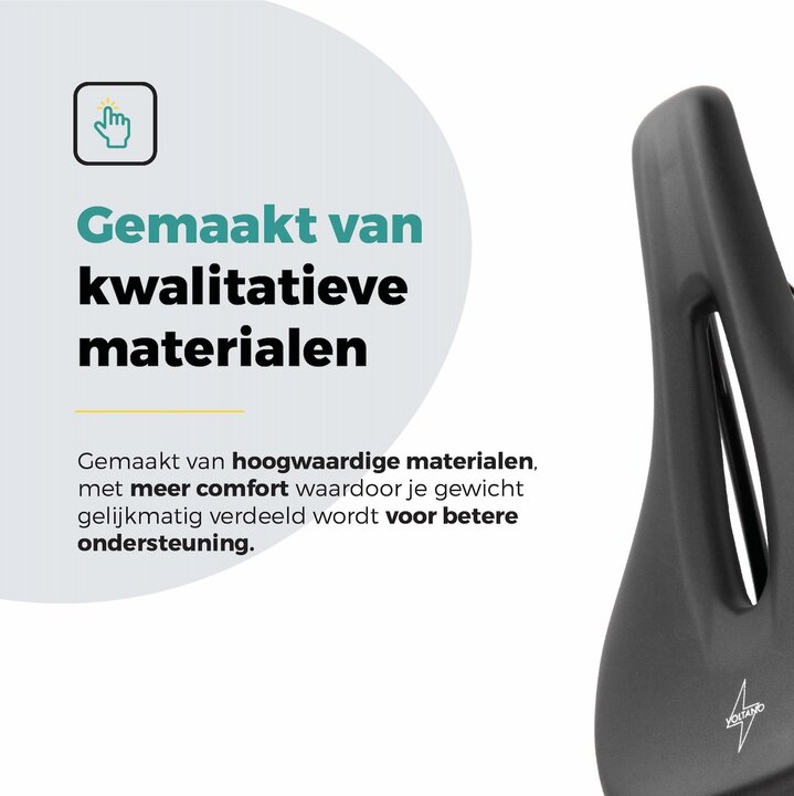 Voltano E-bike Pro Fietszadel 1.0 Trekking Smal - Zwart - Heren