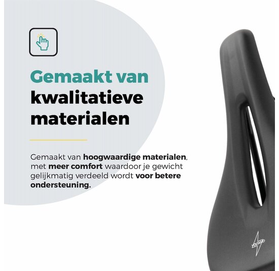 Voltano E-bike Pro Fietszadel 1.0 Trekking Smal - Zwart - Heren