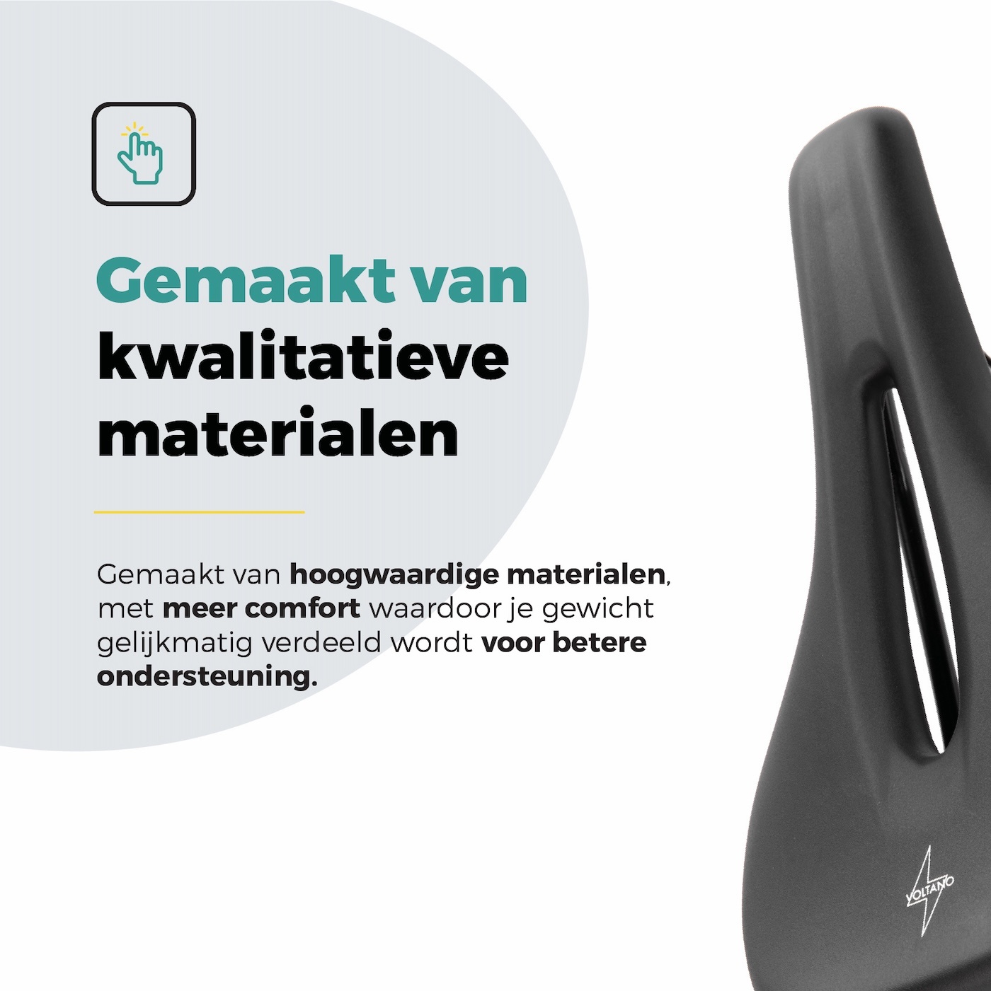 Voltano E-bike Pro Fietszadel 1.0 Trekking Smal - Zwart - Heren