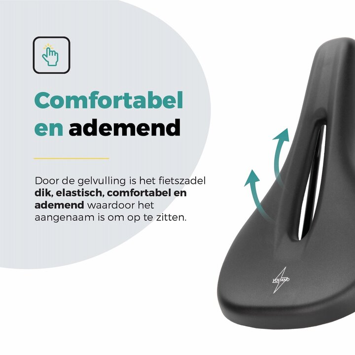 Voltano E-bike Pro Fietszadel 1.0 Trekking Smal - Zwart - Heren