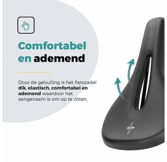 Voltano E-bike Pro Fietszadel 1.0 Trekking Smal - Zwart - Heren