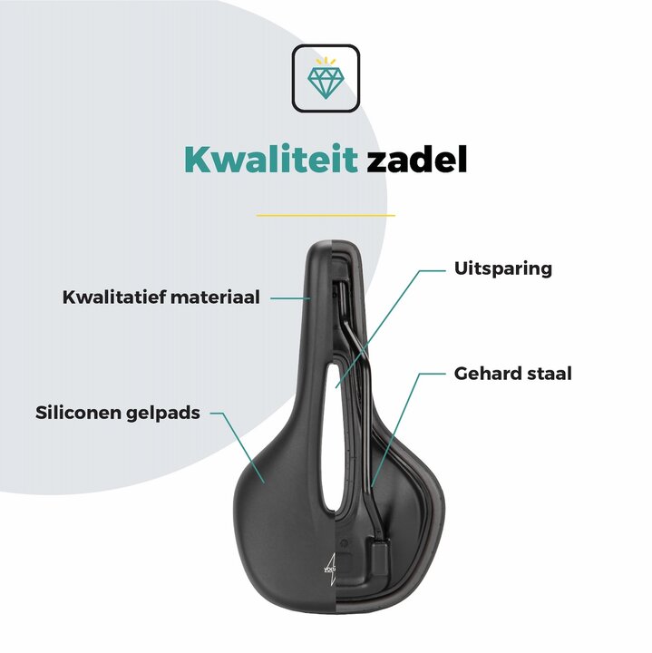 Voltano E-bike Pro Fietszadel 1.0 Trekking Smal - Zwart - Heren