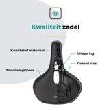 Voltano E-bike Pro Fietszadel 3.0 Breed - Zwart - Unisex - Met Zadelstrop