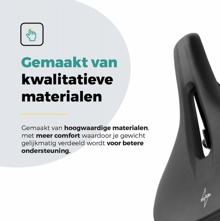 Voltano E-bike Pro Fietszadel 3.0 Breed - Zwart - Unisex - Met Zadelstrop