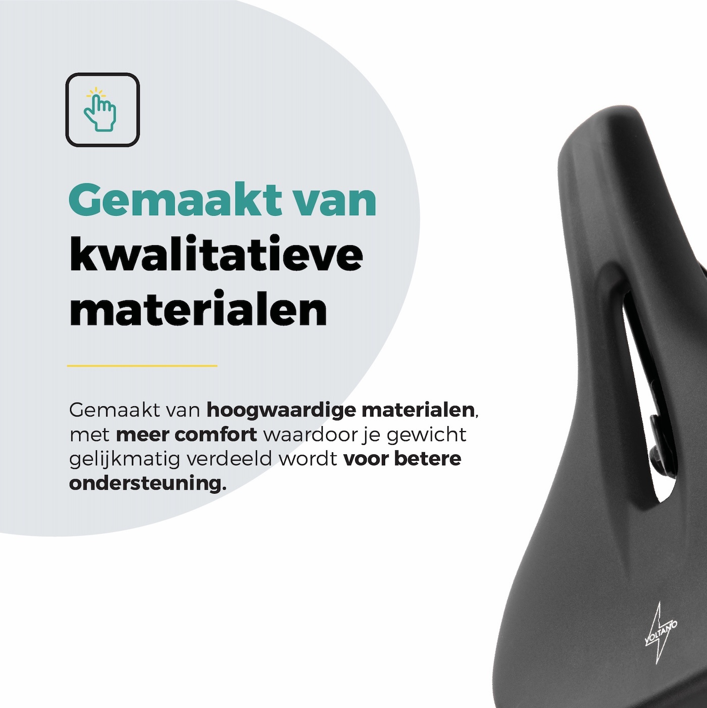 Voltano E-bike Pro Fietszadel 3.0 Breed - Zwart - Unisex - Met Zadelstrop