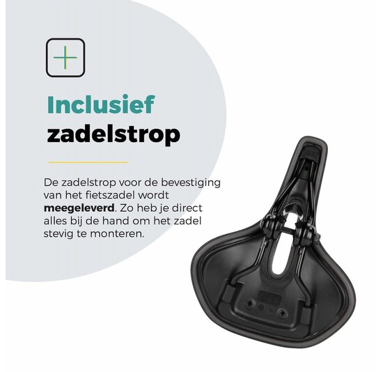 Voltano E-bike Pro Fietszadel 3.0 Breed - Zwart - Unisex - Met Zadelstrop