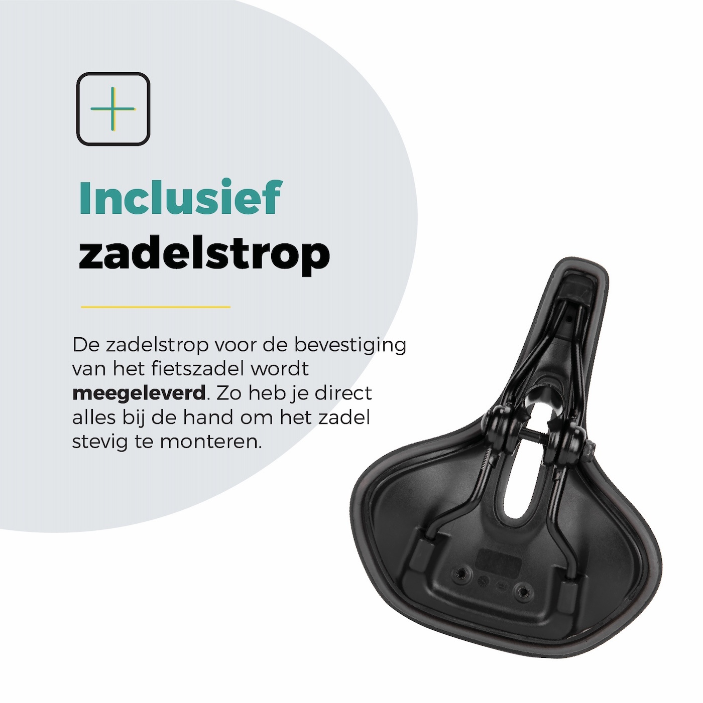 Voltano E-bike Pro Fietszadel 3.0 Breed - Zwart - Unisex - Met Zadelstrop