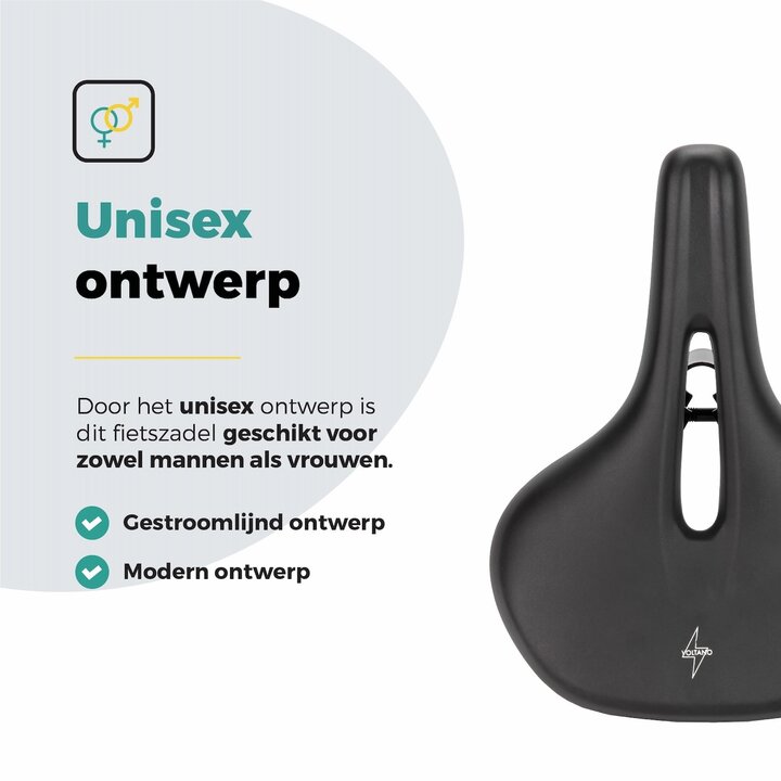 Voltano E-bike Pro Fietszadel 3.0 Breed - Zwart - Unisex - Met Zadelstrop