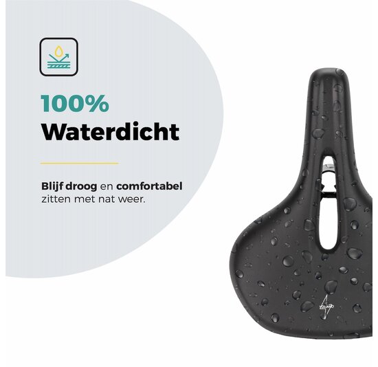 Voltano E-bike Pro Fietszadel 3.0 Breed - Zwart - Unisex - Met Zadelstrop