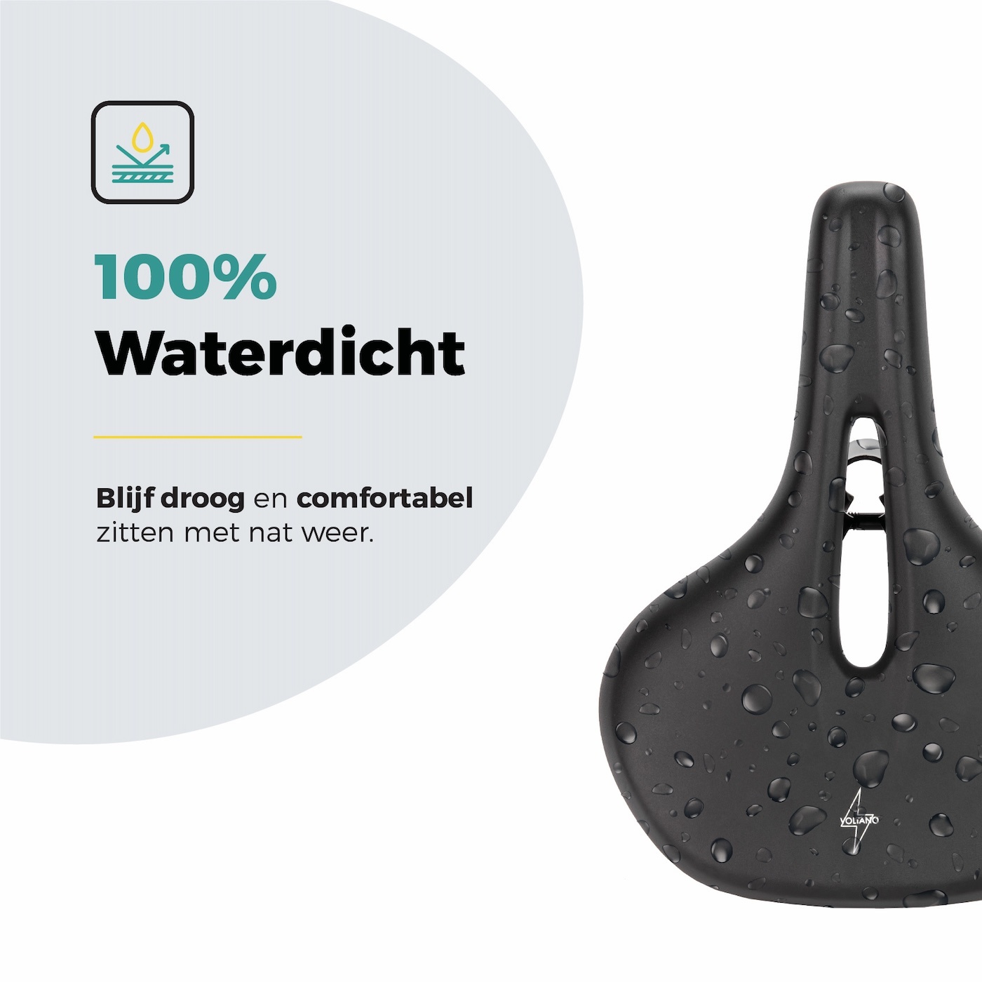 Voltano E-bike Pro Fietszadel 3.0 Breed - Zwart - Unisex - Met Zadelstrop