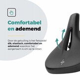 Voltano E-bike Pro Fietszadel 3.0 Breed - Zwart - Unisex - Met Zadelstrop