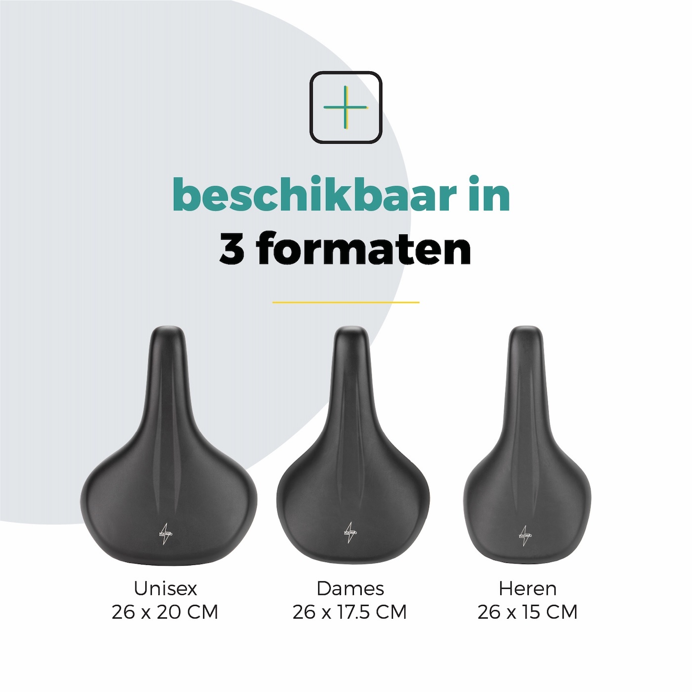 Voltano E-bike City Fietszadel 1.0 Trekking Smal - Zwart - Heren