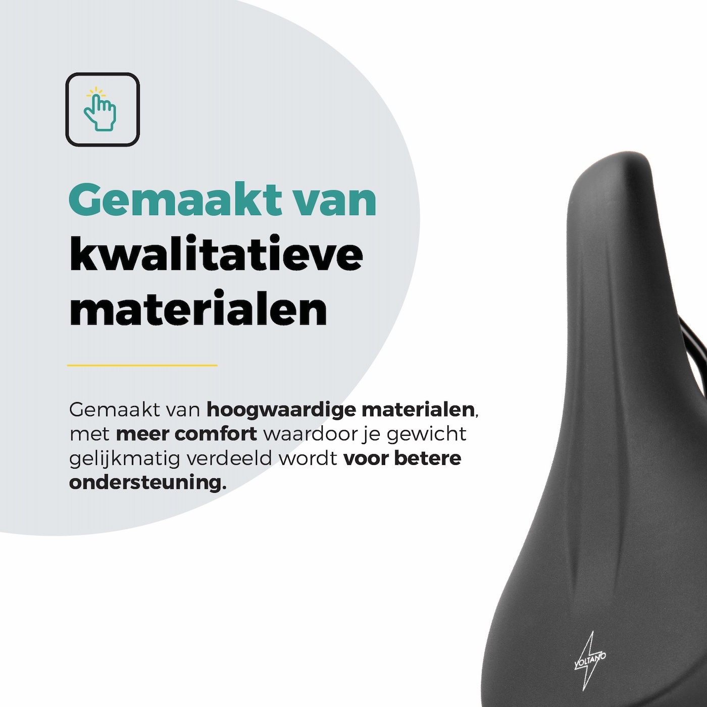 Voltano E-bike City Fietszadel 1.0 Trekking Smal - Zwart - Heren