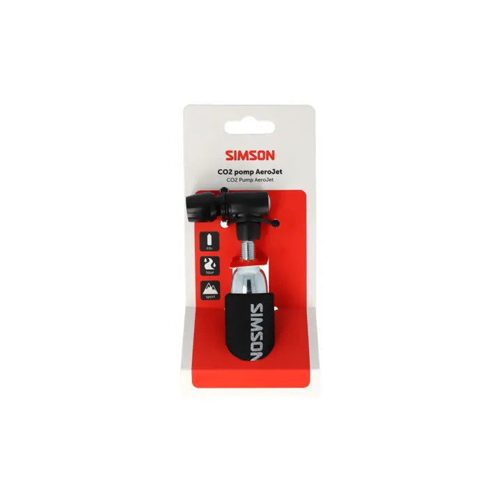 Simson CO2 AeroJet Fietspomp - Zwart
