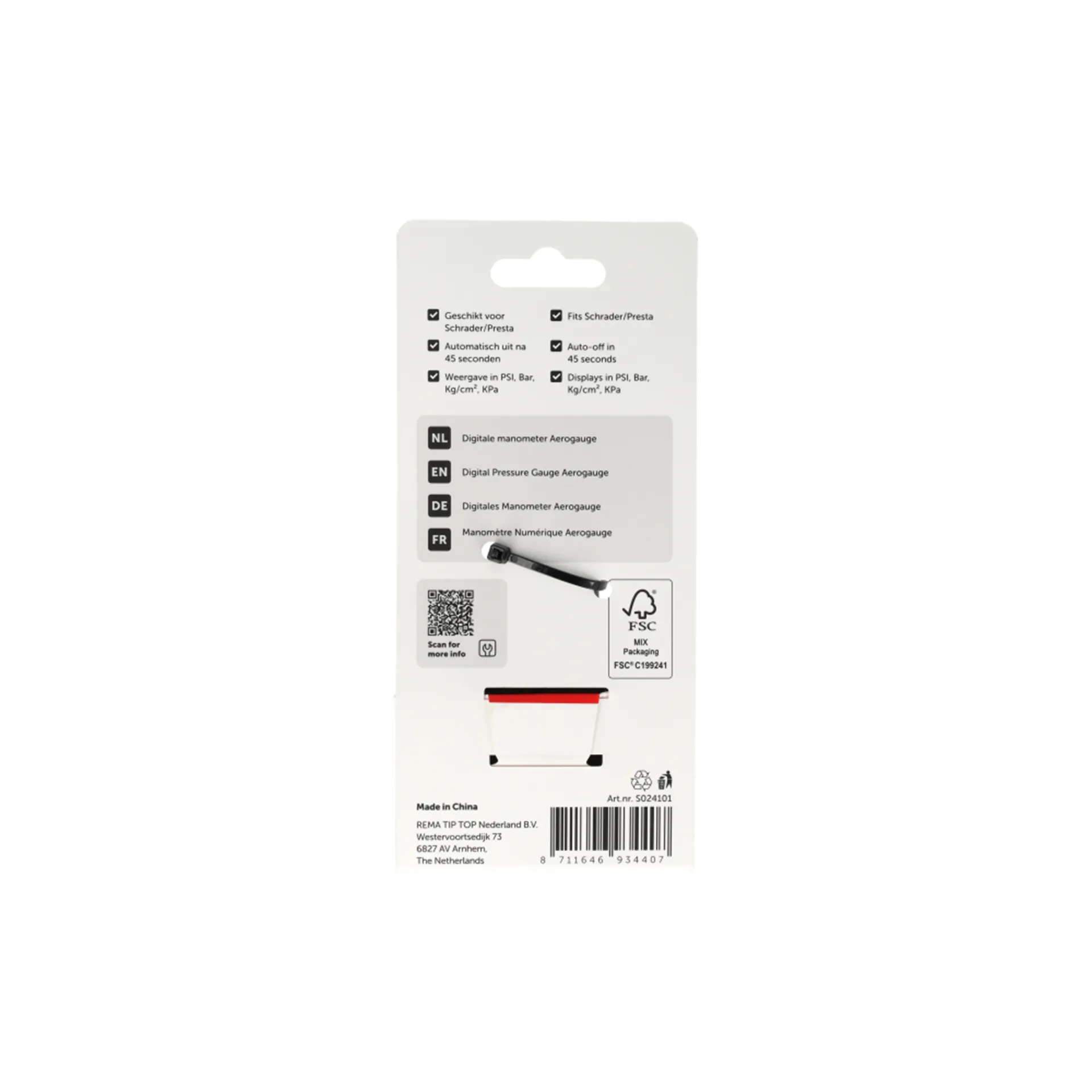 Simson Aerogauge - Met Digitale Manometer - Zwart