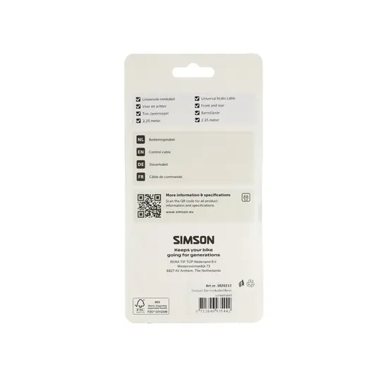 Simson Rem Binnenkabel - Universeel - 225CM