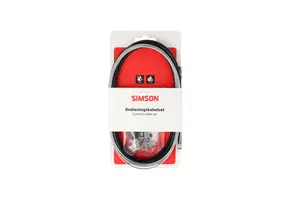Simson Remkabelset Compleet - Shimano Rollerbrake - RVS - 225CM - Zwart