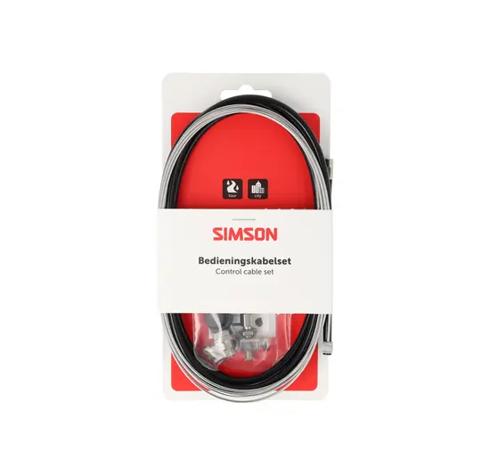 Simson Remkabelset Compleet - Shimano Rollerbrake - RVS - 225CM - Zwart
