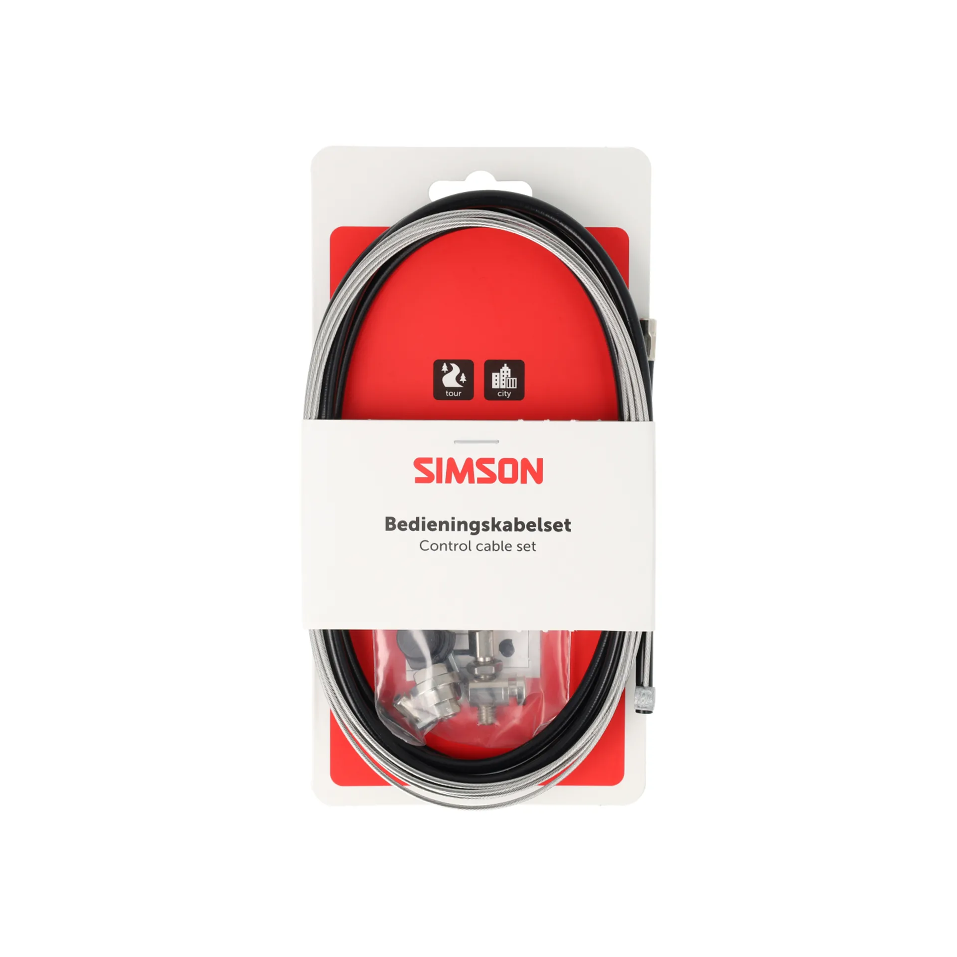 Simson Remkabelset Compleet - Shimano Rollerbrake - RVS - 225CM - Zwart