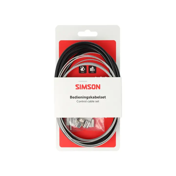 Simson Remkabelset Compleet - Shimano Nexus Rollerbrake - RVS - 225CM - Zwart
