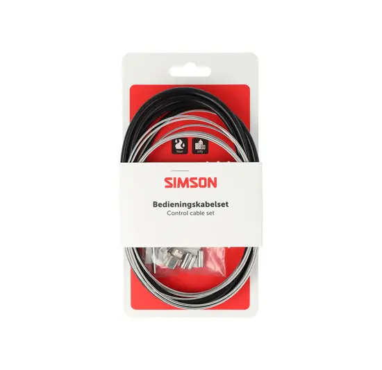 Simson Remkabelset Compleet - Shimano Nexus Rollerbrake - RVS - 225CM - Zwart