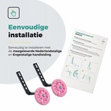 Voltano Zijwieltjes LED Verlichting Solid – Roze – 12-20 Inch - Verstevigd Staal