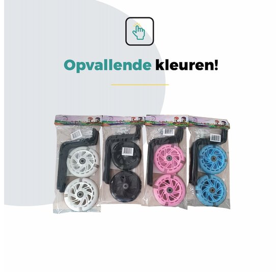 Voltano Zijwieltjes LED Verlichting Solid – Roze – 12-20 Inch - Verstevigd Staal