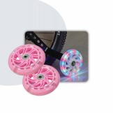 Voltano Zijwieltjes LED Verlichting Solid – Roze – 12-20 Inch - Verstevigd Staal