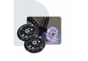 Voltano Zijwieltjes LED Verlichting Solid – Zwart – 12-20 Inch - Verstevigd Staal