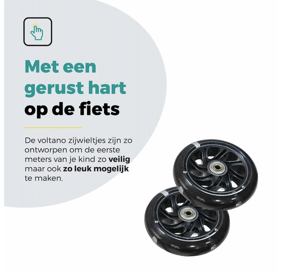 Voltano Zijwieltjes LED Verlichting Solid – Zwart – 12-20 Inch - Verstevigd Staal