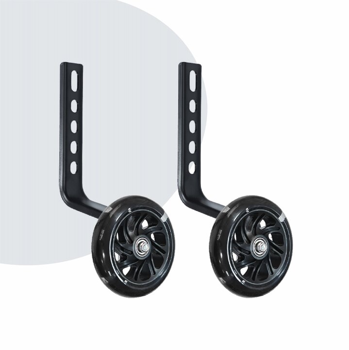 Voltano Zijwieltjes LED Verlichting Solid – Zwart – 12-20 Inch - Verstevigd Staal