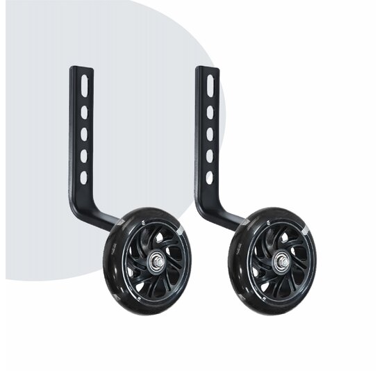 Voltano Zijwieltjes LED Verlichting Solid – Zwart – 12-20 Inch - Verstevigd Staal